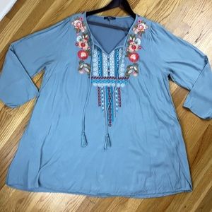 Andree 2X Boho Floral Tunic Blouse with pockets!!’